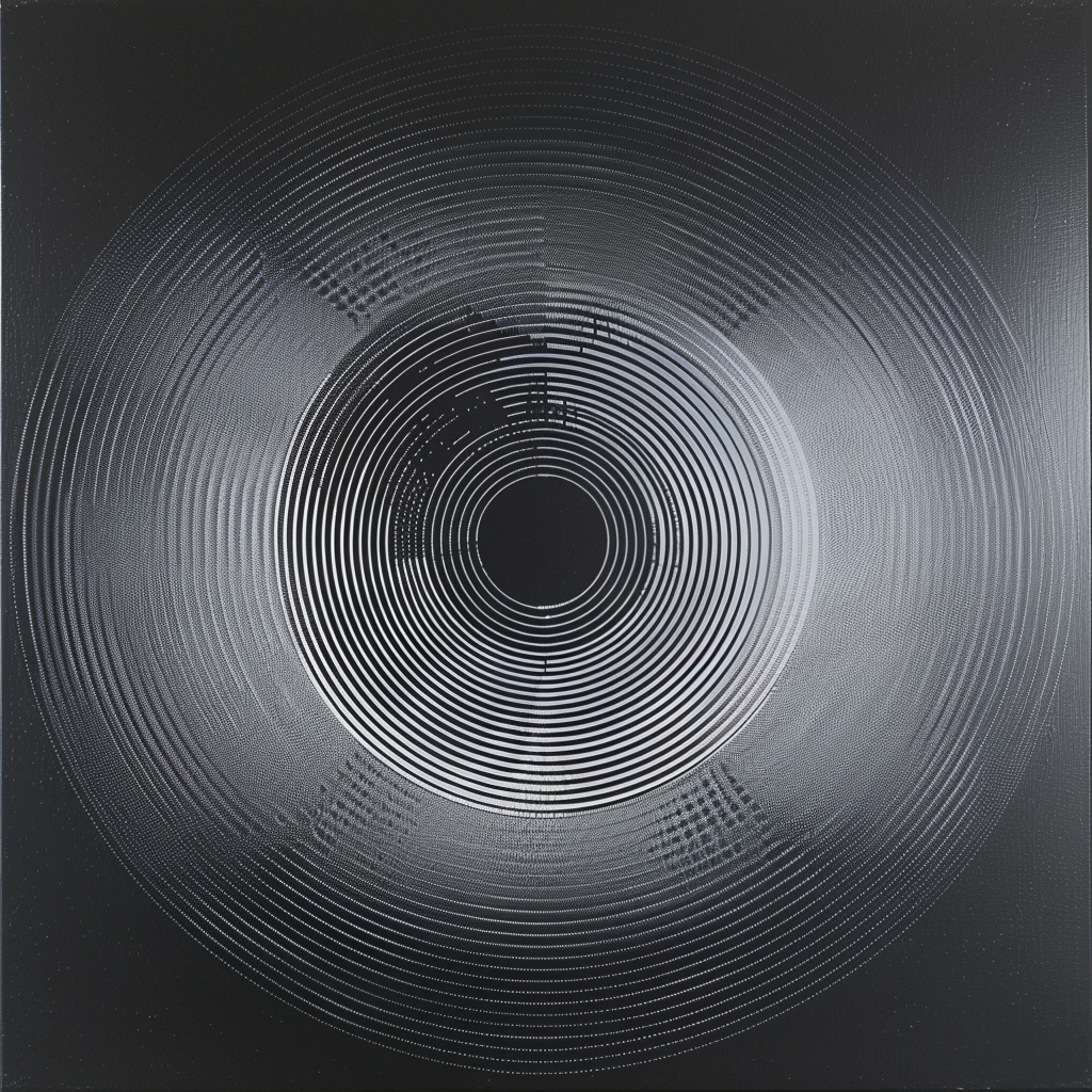 Julian Stanczak Black Gray Op Art