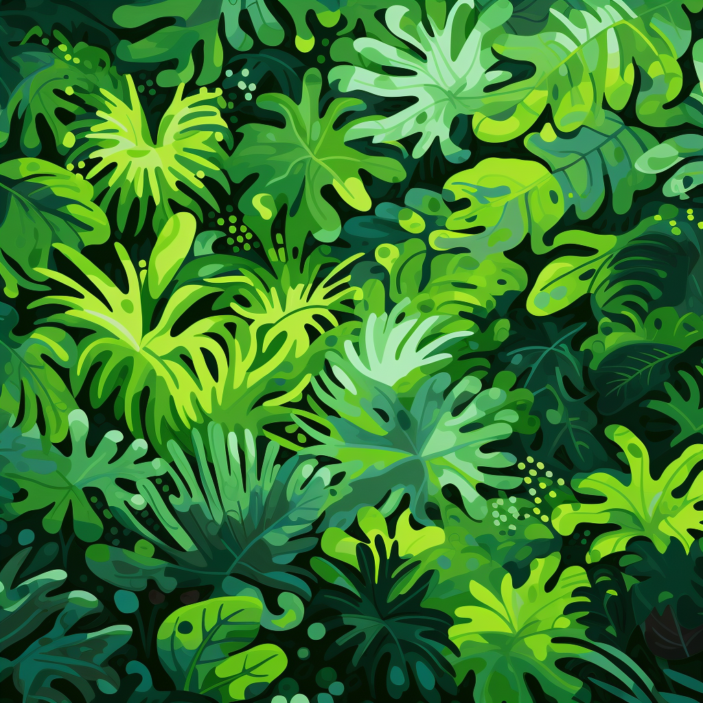 Vibrant green jungle camouflage pattern