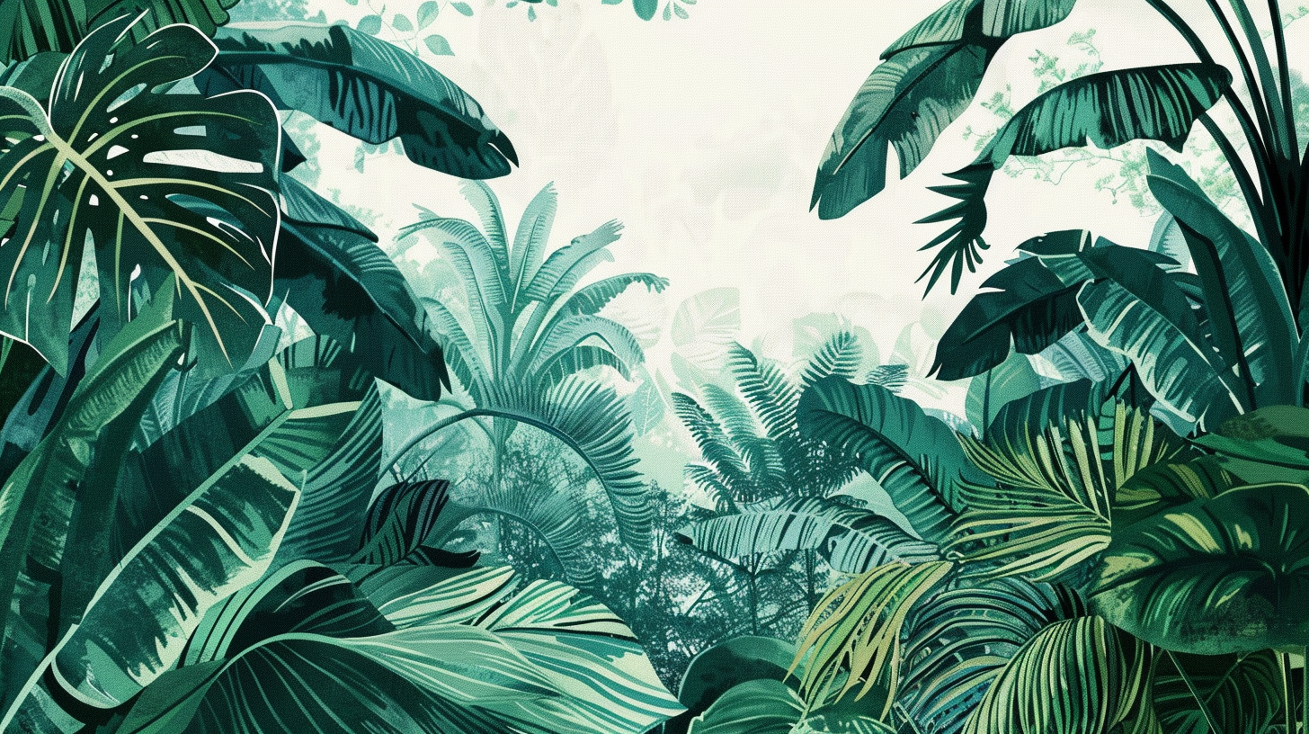 Vibrant jungle canopy illustration