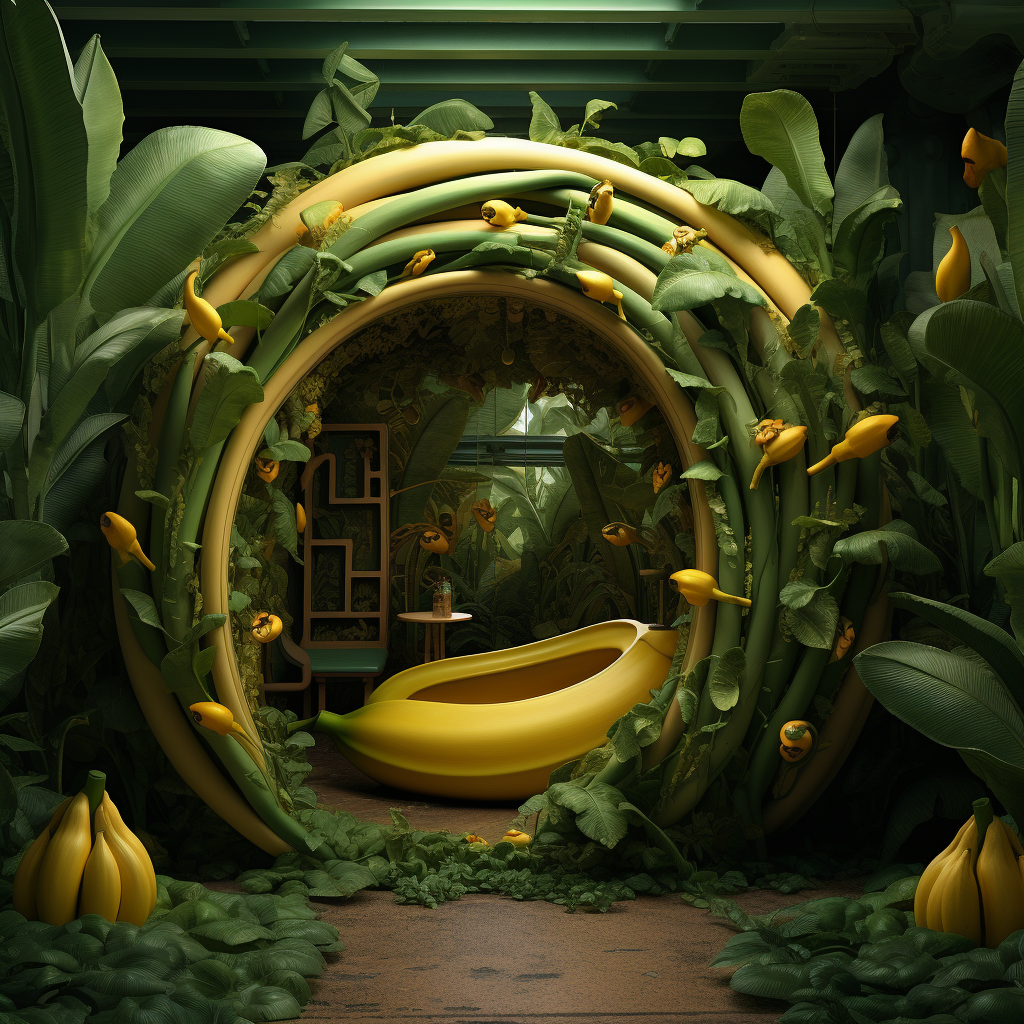 Unique Jungle Inside a Banana Image