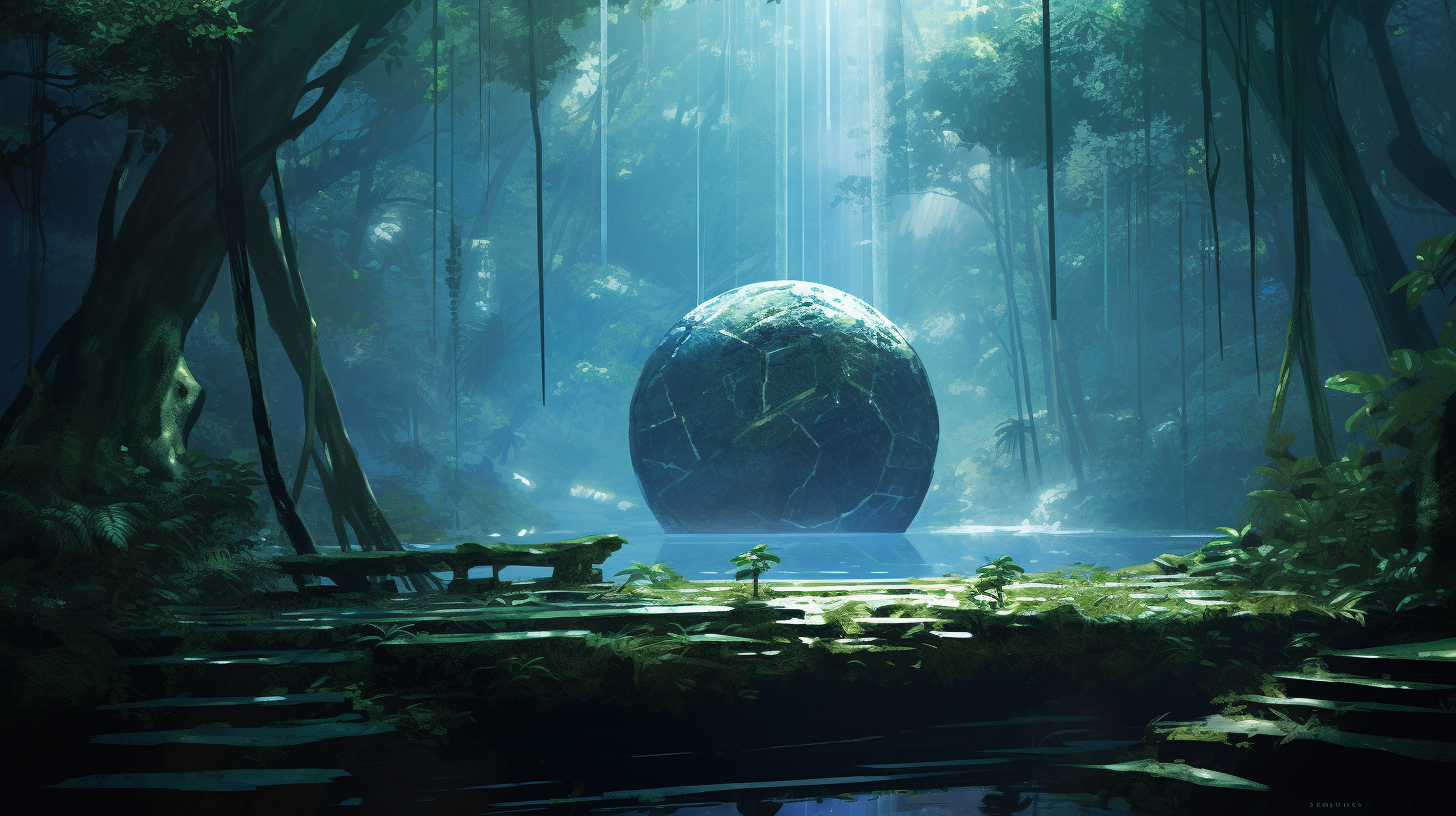 Beautiful Jungle Scene with Blue Orb  ?