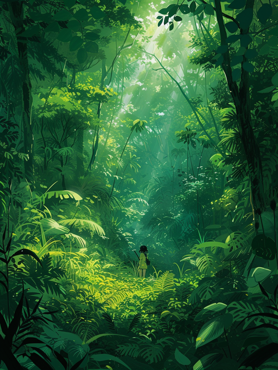 Jungle Studios Ghibli Green Shades 4K Illustration