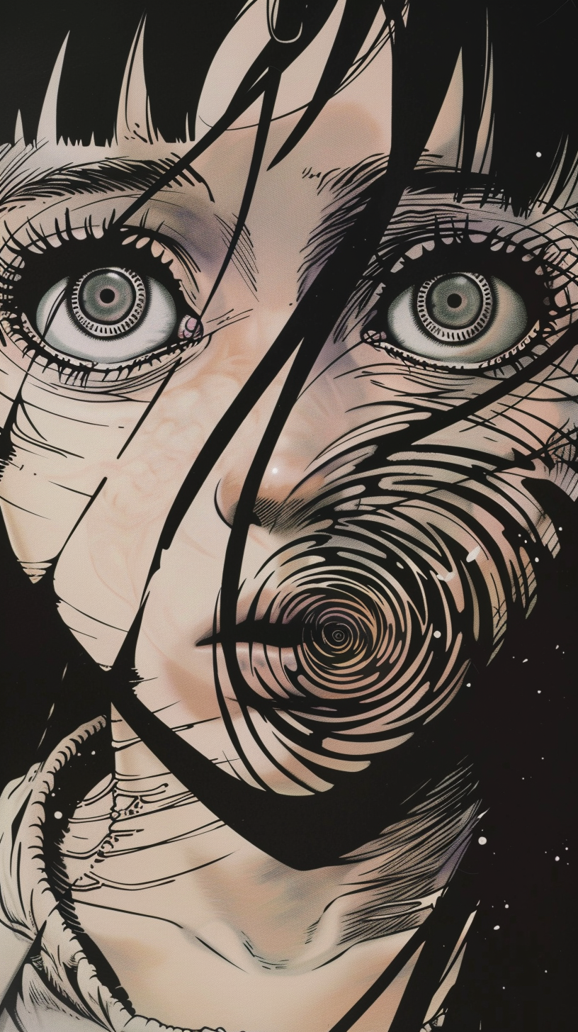 Junji Ito girls spiral face