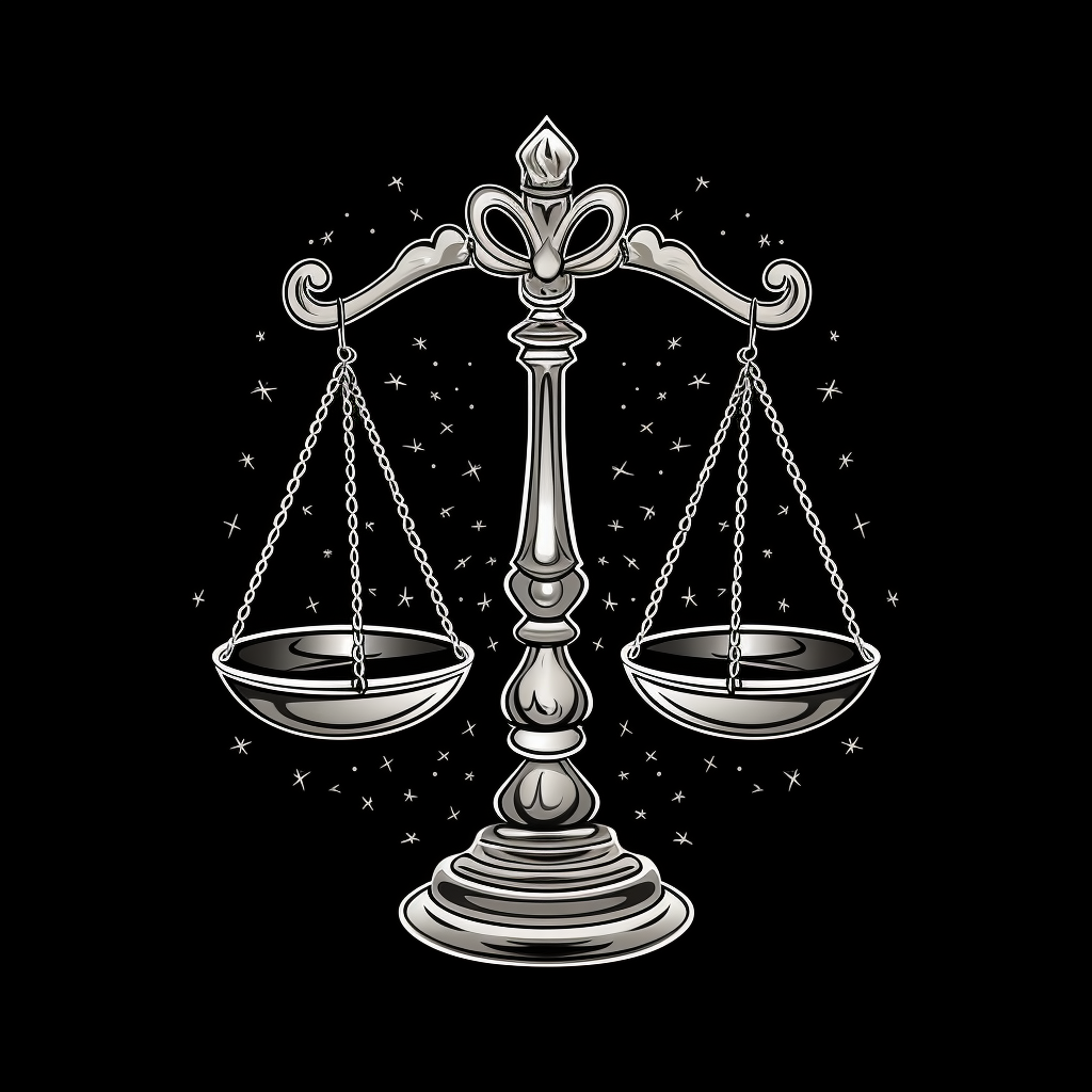 Cartoon scales of justice