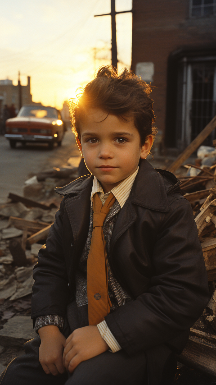 Justin Bieber leaning on his car at sunset