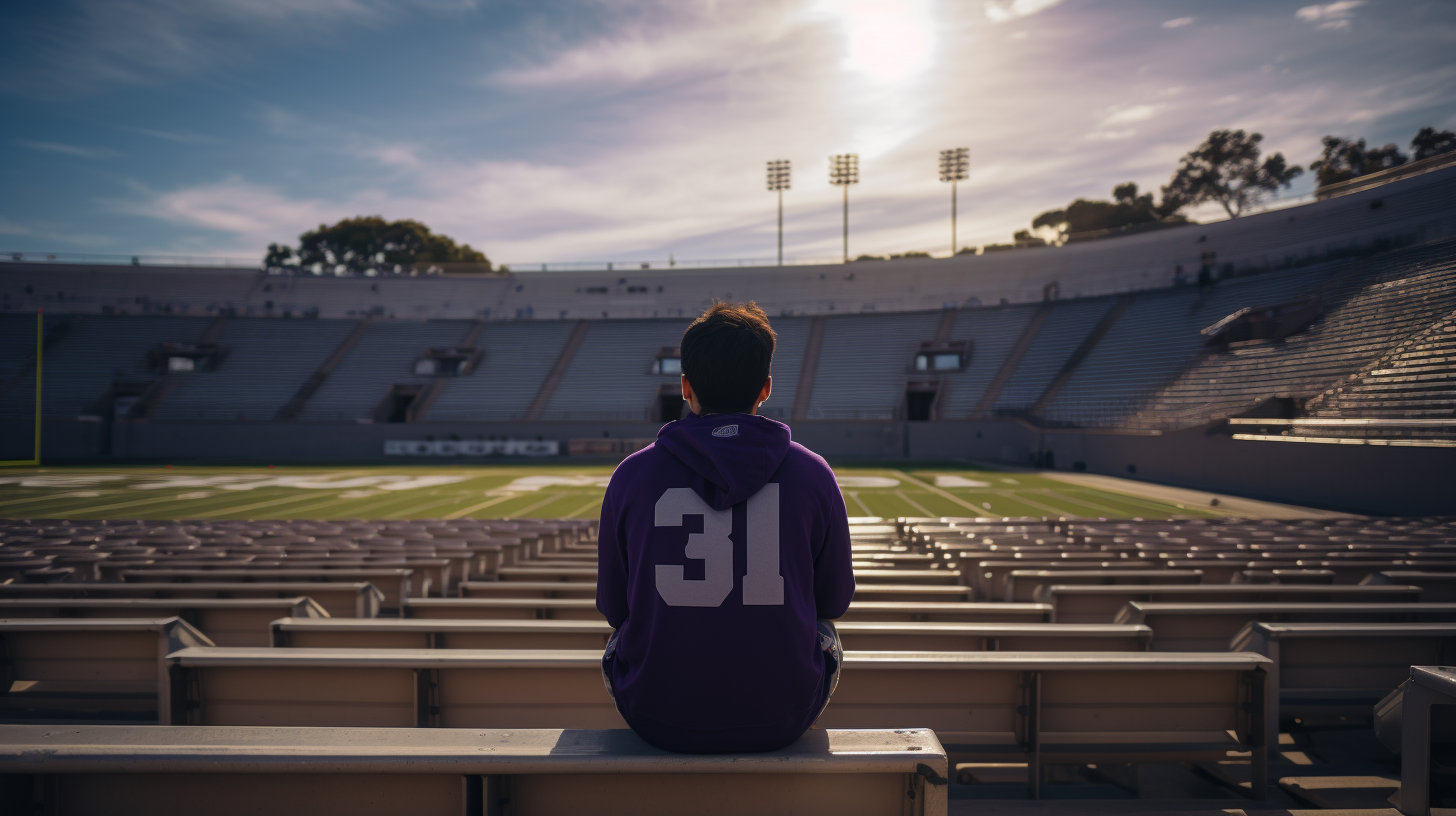 Justin Jefferson sitting with Japanese fans at football game