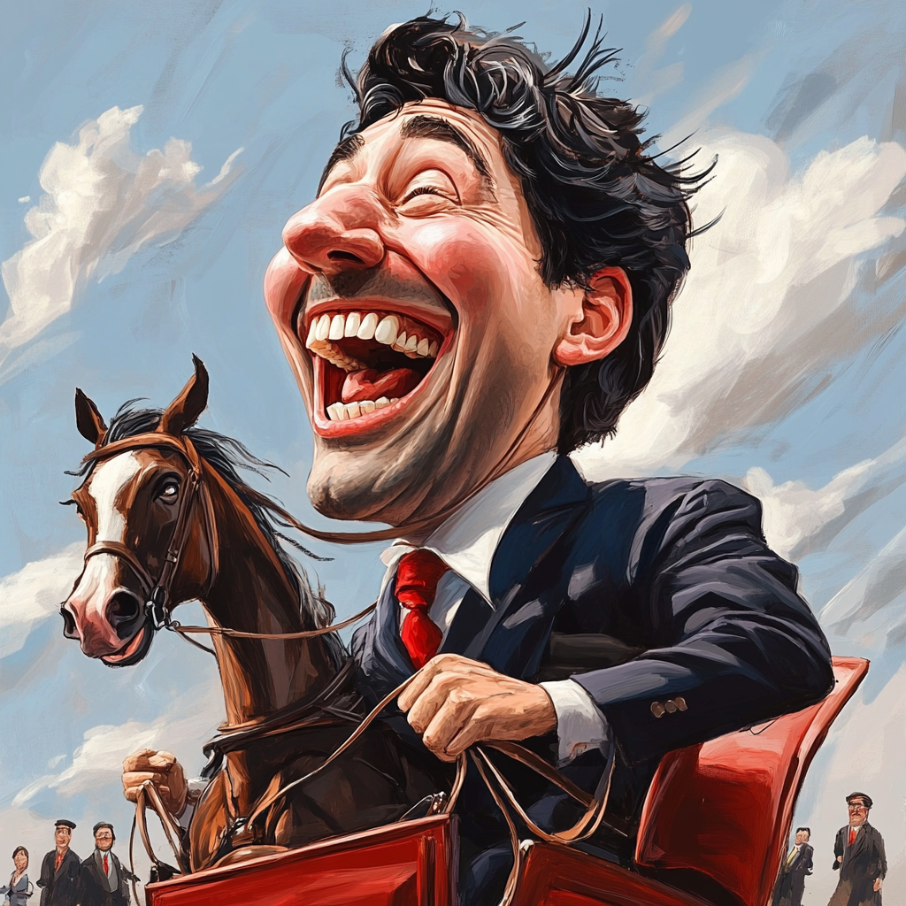 Justin Trudeau Laughing Political Cartoon