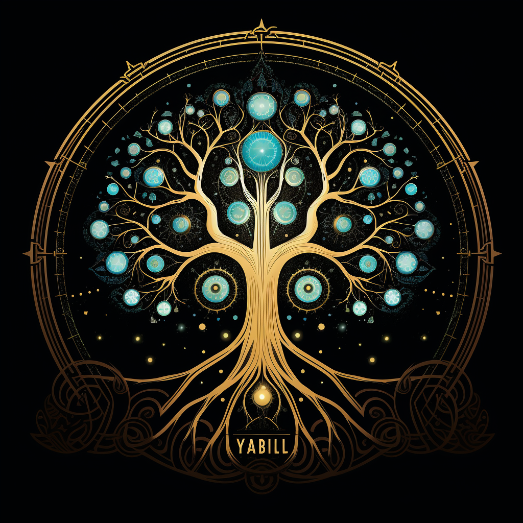 Kaballah geometric tree of life illustration