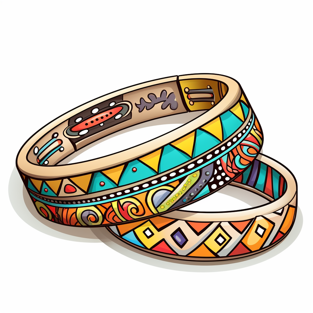 Colorful Kabyle bracelets sticker on white background