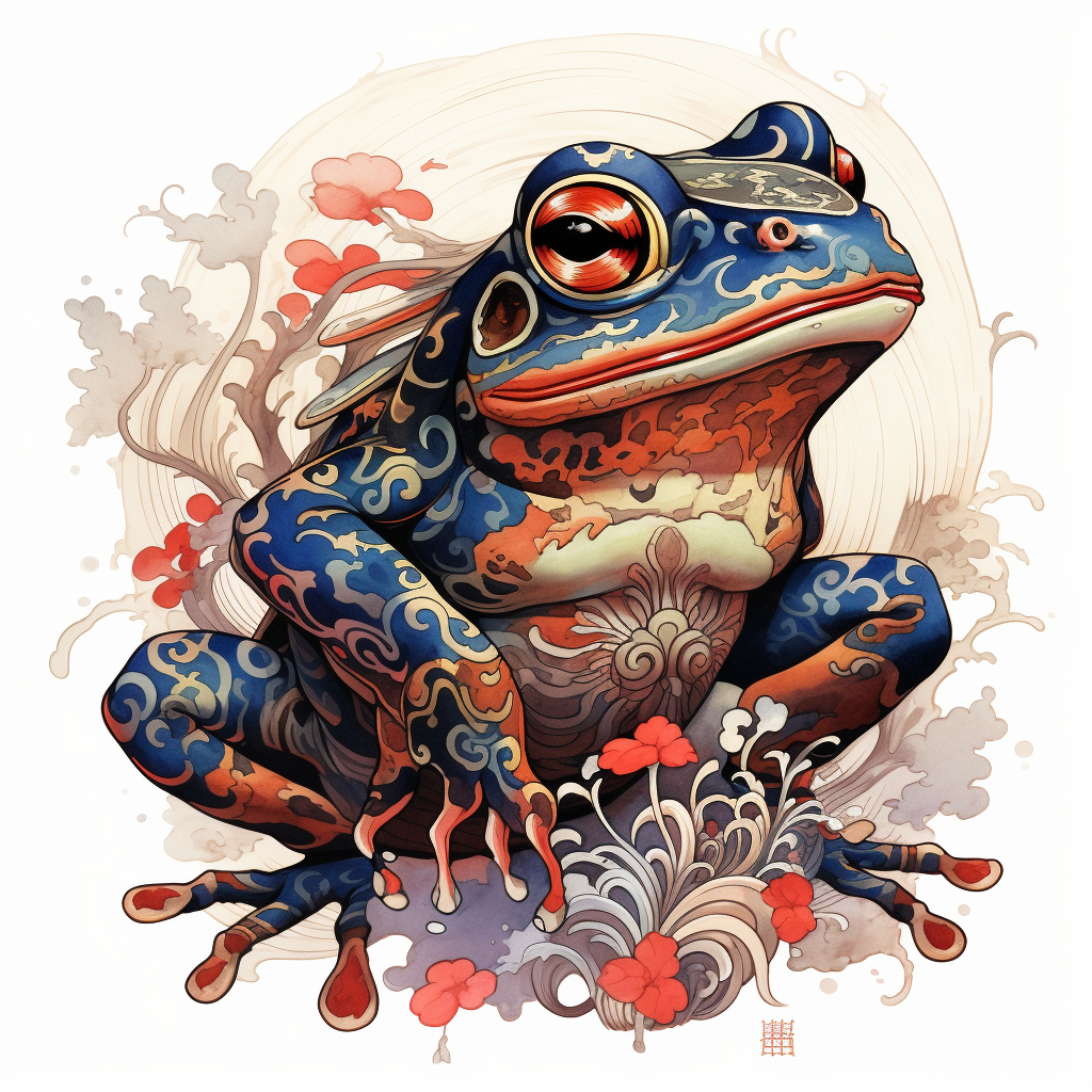 Kaeru Japanese Style Frog Tattoo