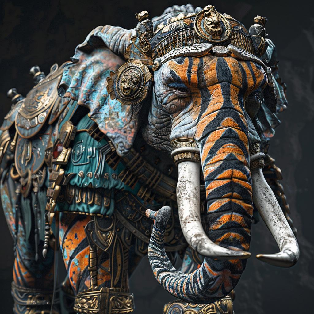 Kaiju Elephant in Tiger Armor