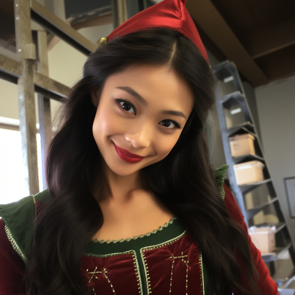 Kaileen Carmie as a Christmas Elf