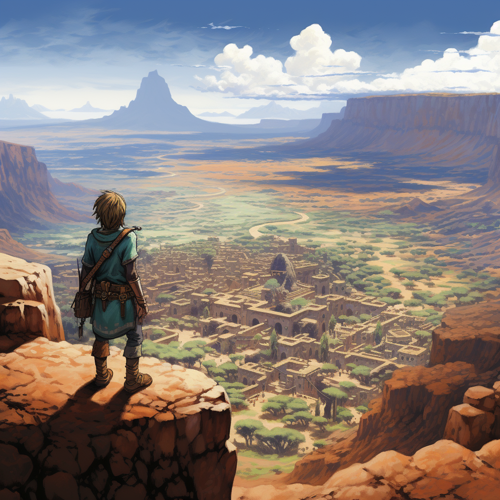 Illustration of Link in Kakariko Village ?