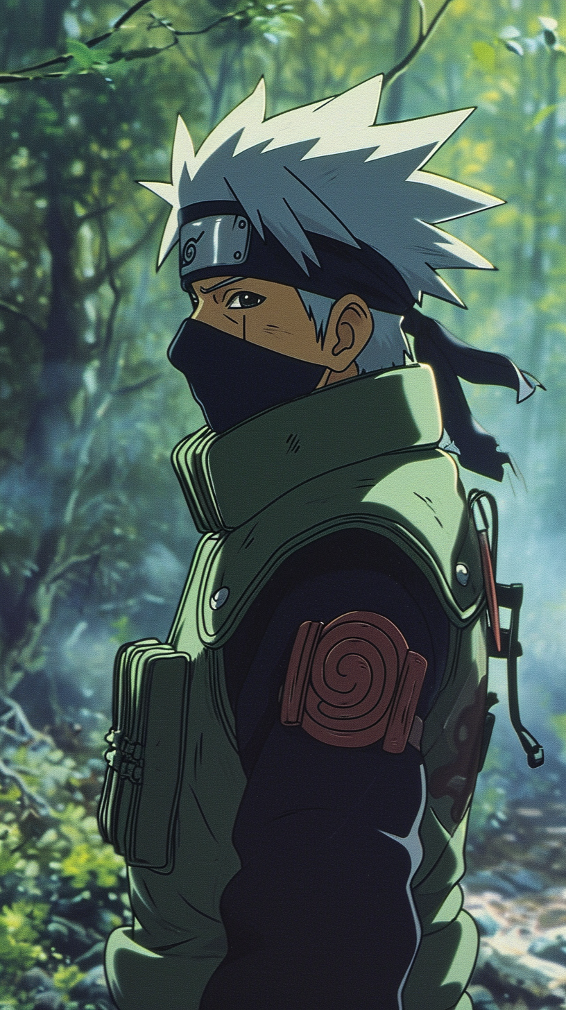 Retro anime still frame of Kakashi Hatake