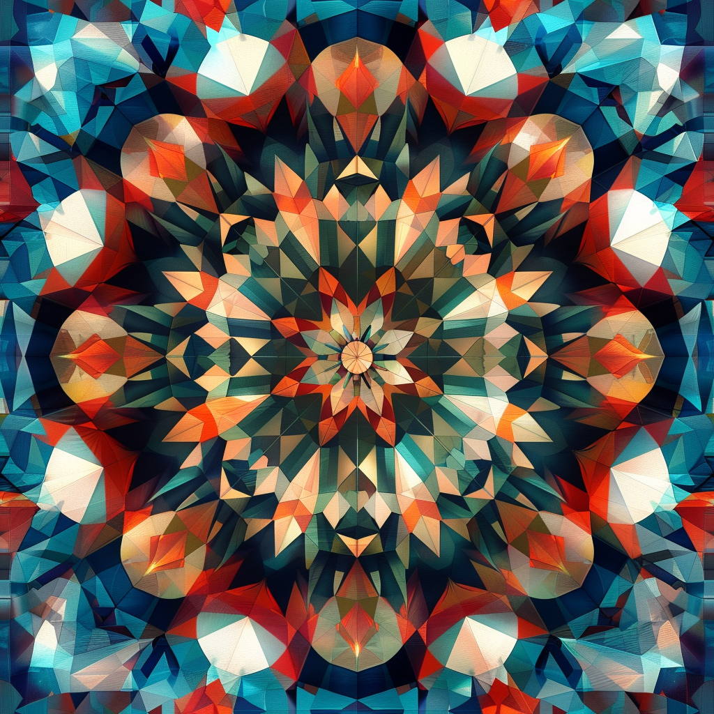 Abstract kaleidoscope tile design