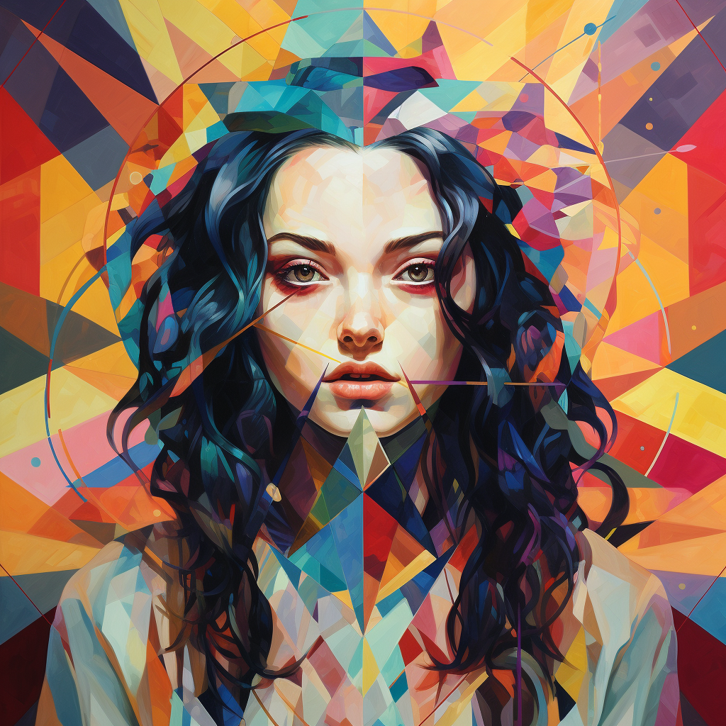 Vibrant kaleidoscopic girl artwork