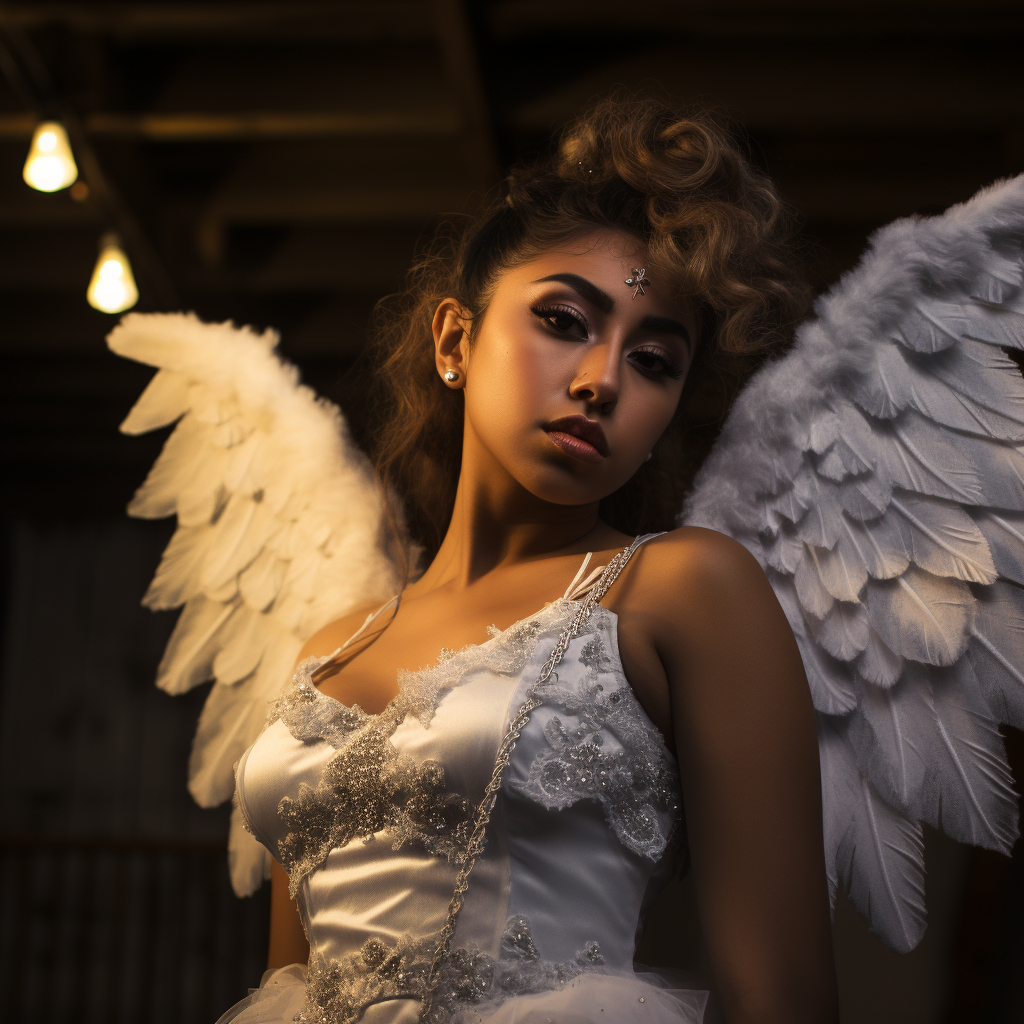 Kali Uchis portrayed as angelic being