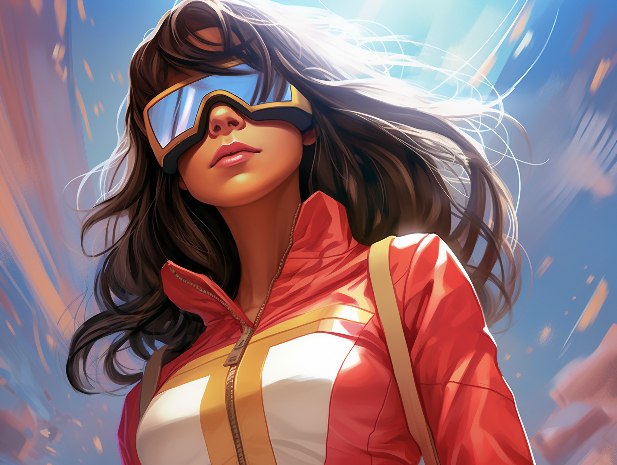 Kamala Khan wearing white VR headset