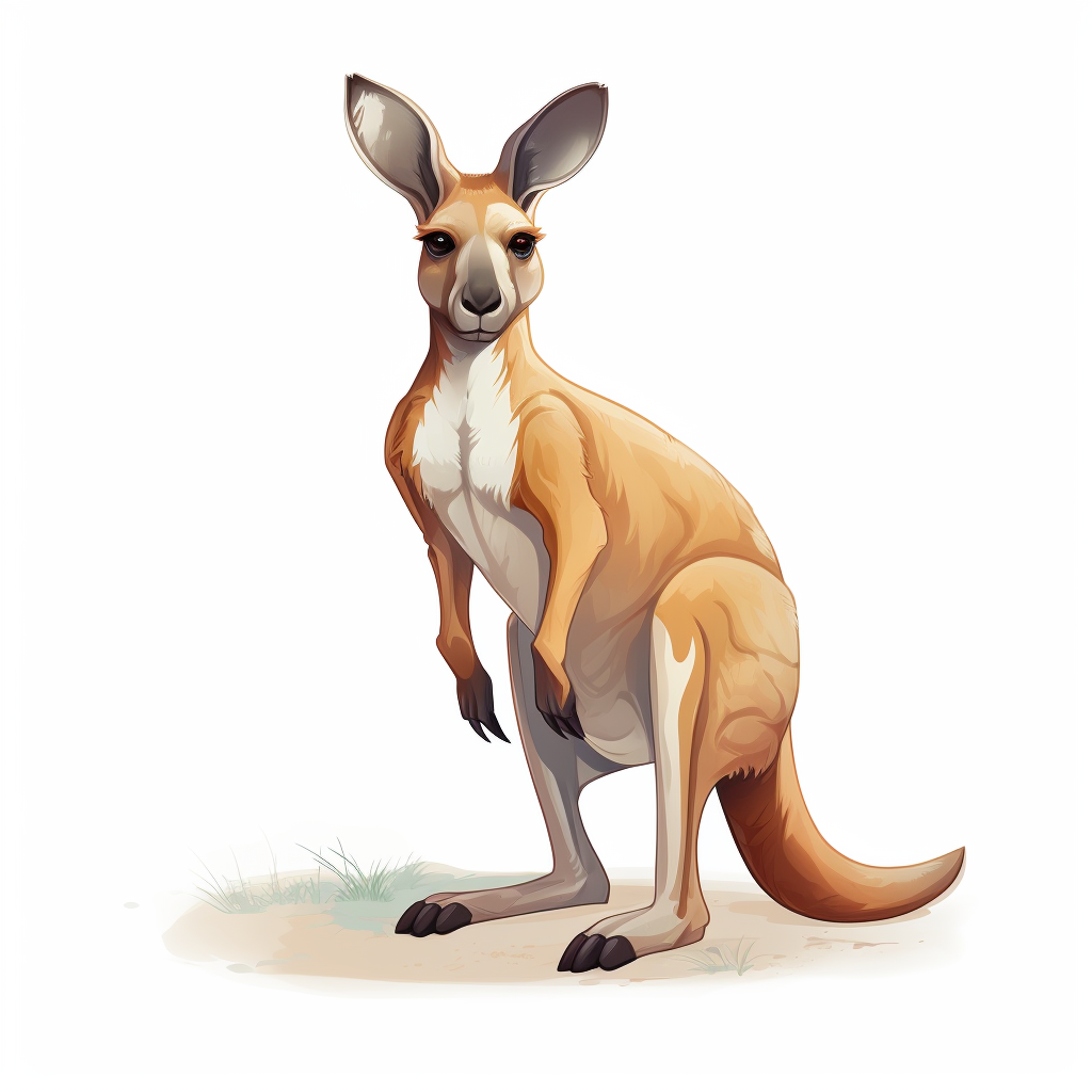 Kangaroo game asset on white