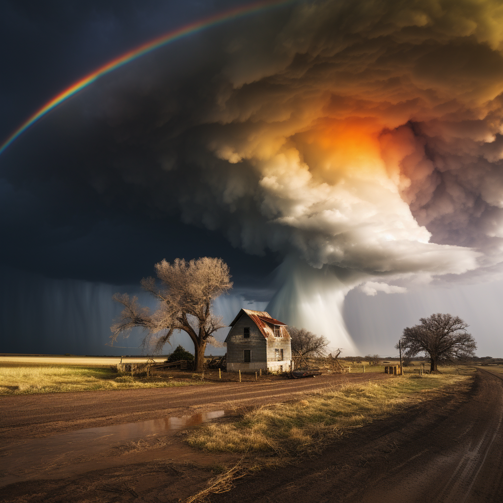 Colorful tornado art in Kansas