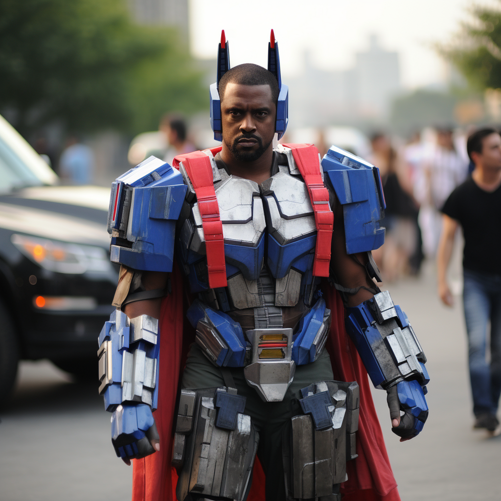 Kanye West in Optimus Prime Costume