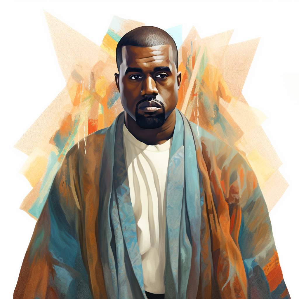 Kanye West painting in Picasso's style