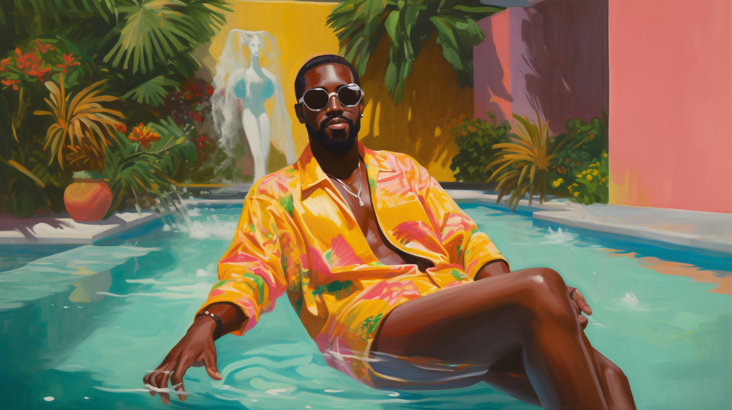Kanye West enjoying a vibrant Sunday