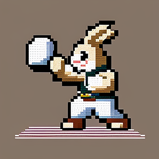 Karate rabbit in fighting pose