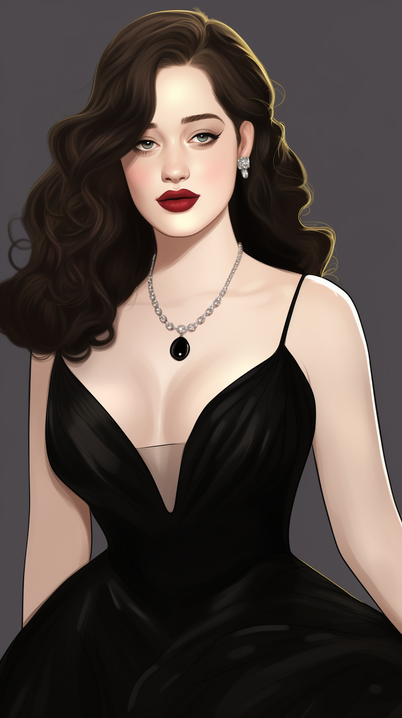 Kat Dennings in stunning Manhwa ball gown