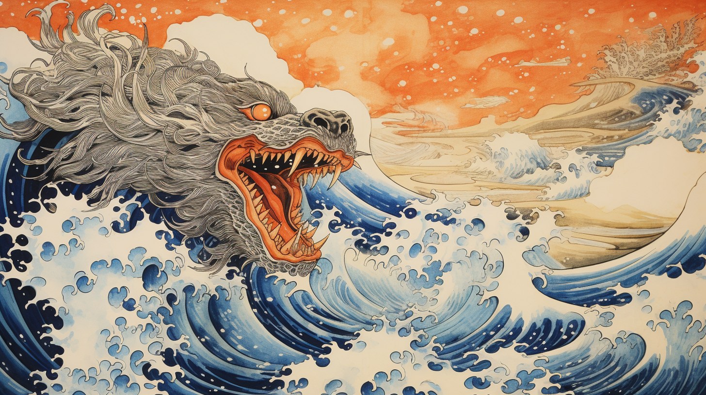 Stunning Hokusai artwork in Japan