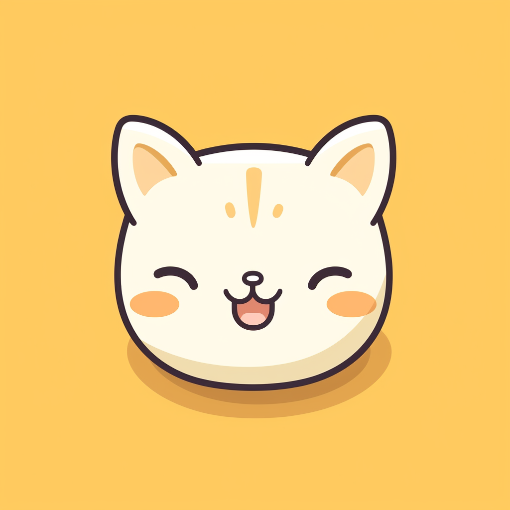 Cute minimalist cat emoji with a grinning face