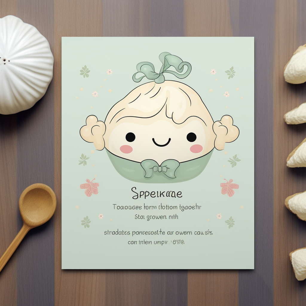 Kawaii dumpling birthday invitation image