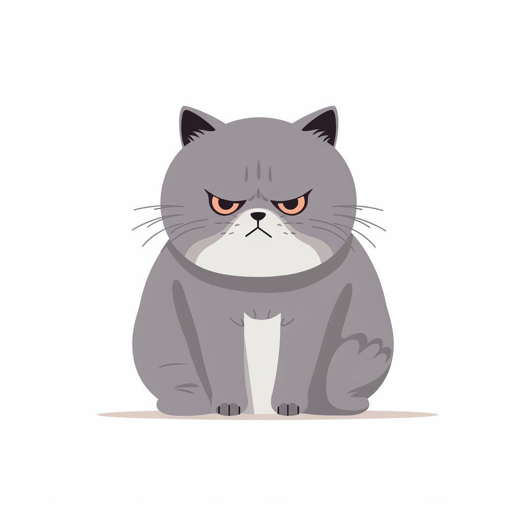 Cute grumpy cat icon