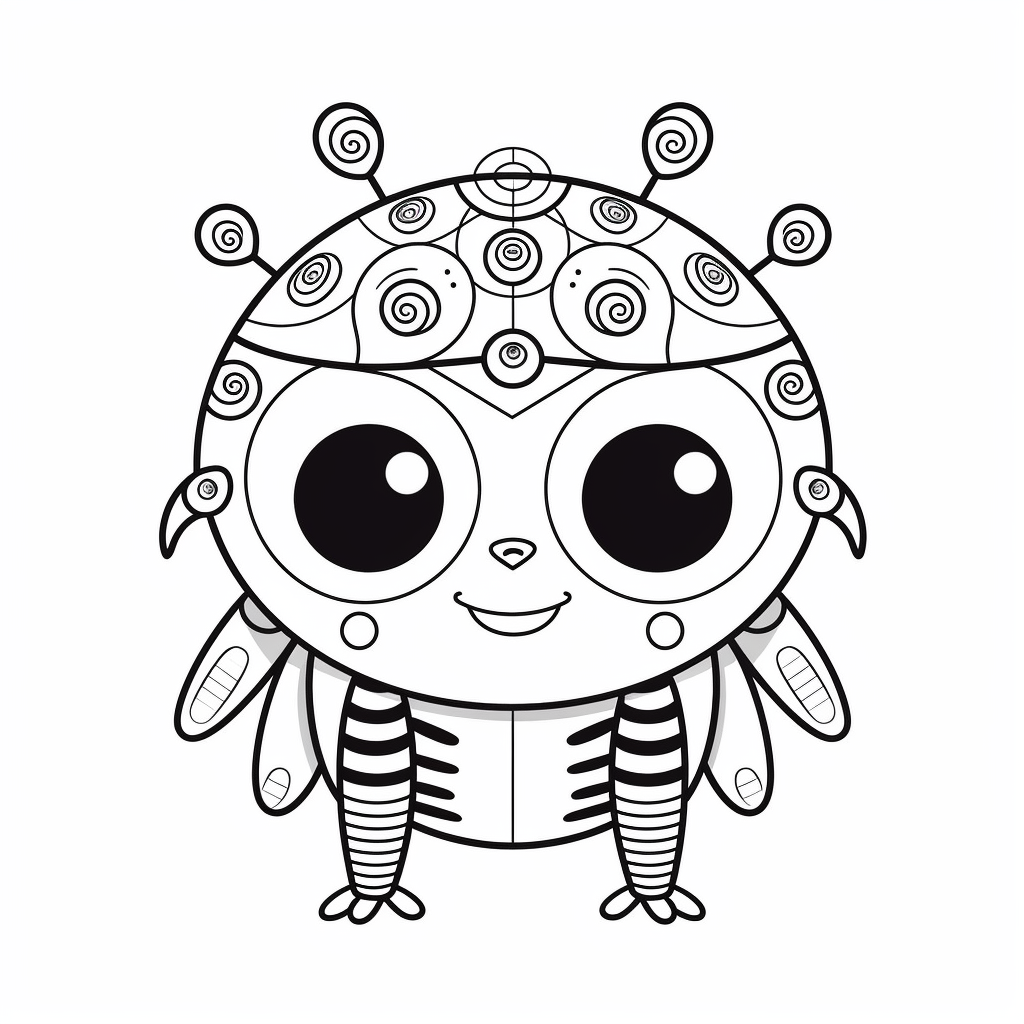 Kawaii Ladybug Coloring Page