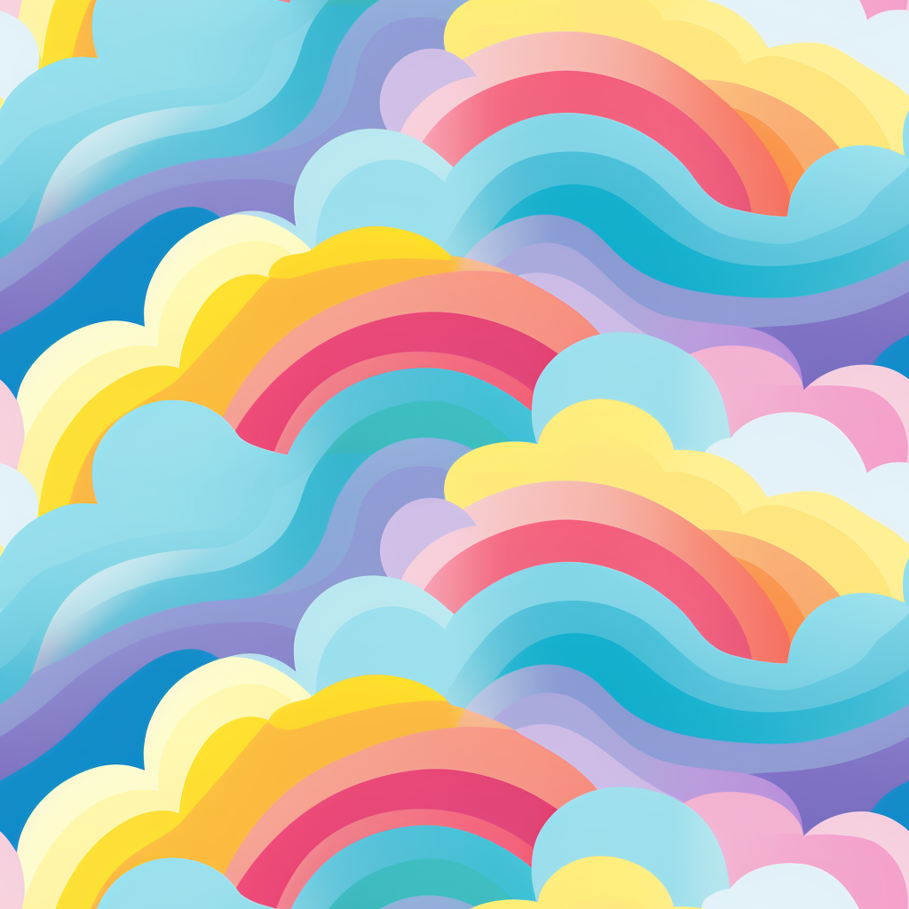 Cute rainbow wavy pattern tile