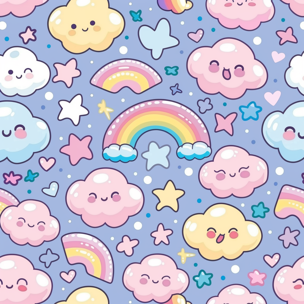 adorable kawaii wallpaper pattern