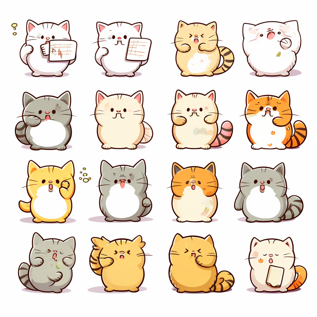 Cute cats in various actions