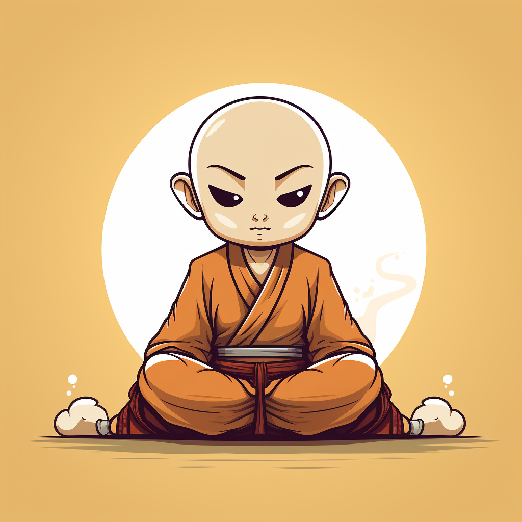 Kawaii Zen Monk Warrior Meditating