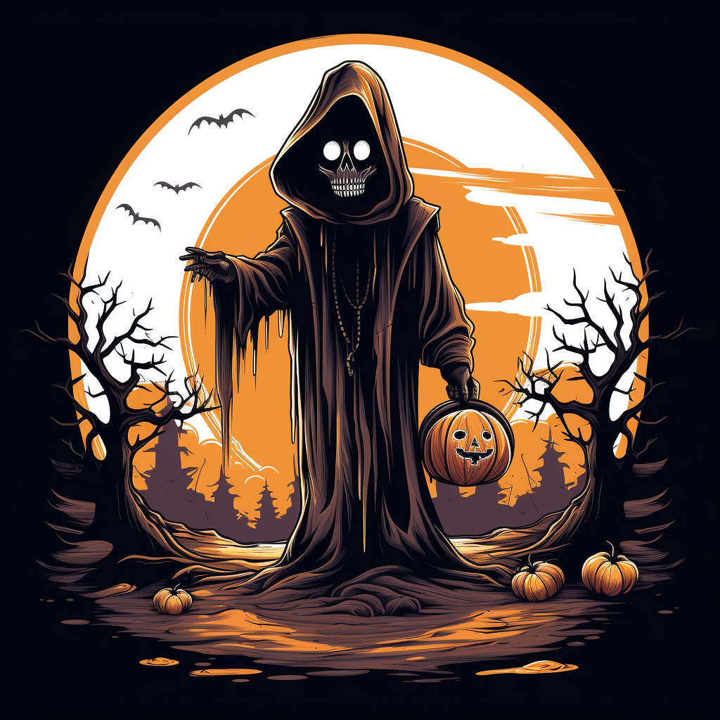 Kawaii Halloween Graveyard Pumpkin Design