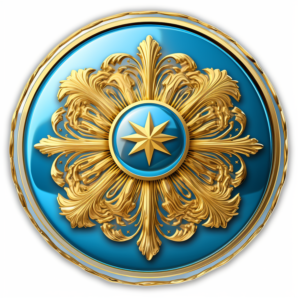 Kazakhstan flag ornament badge clipart