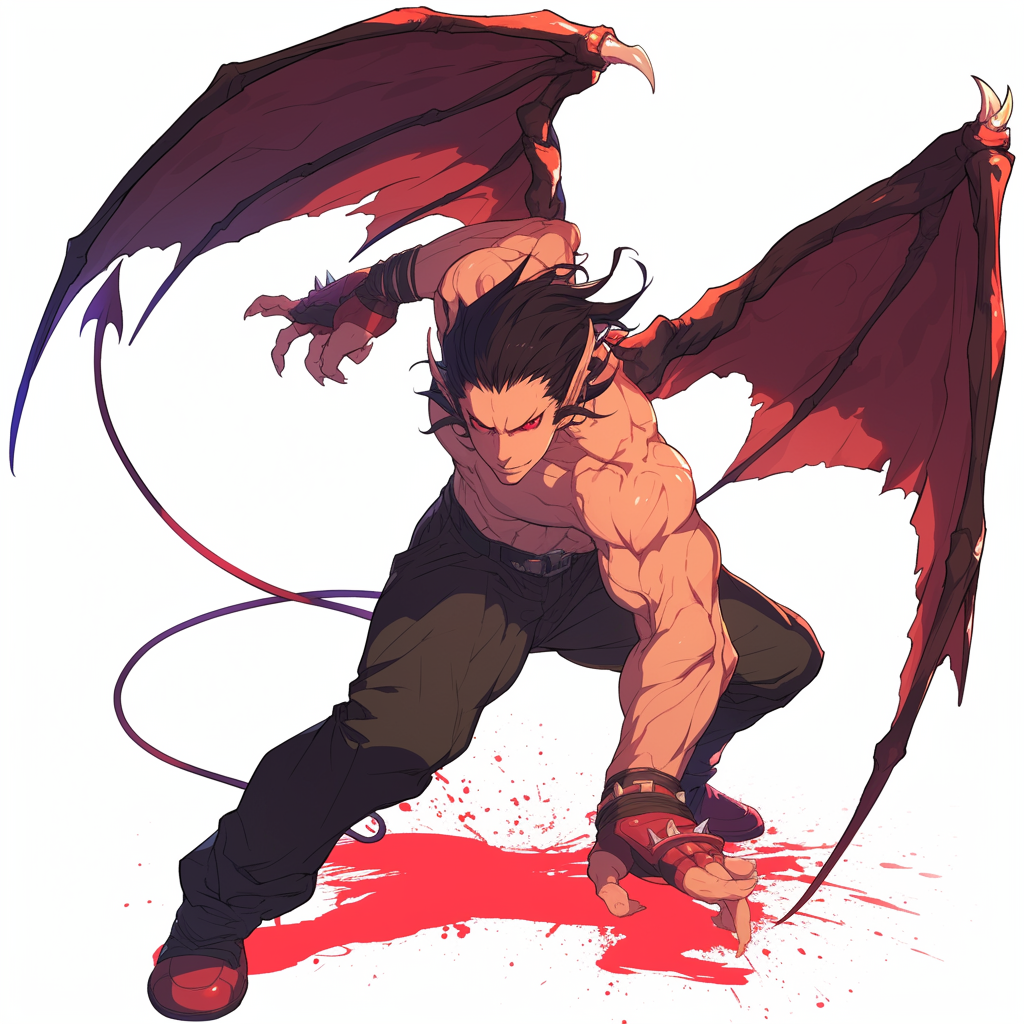 Kazuya from Tekken with Demon Wings