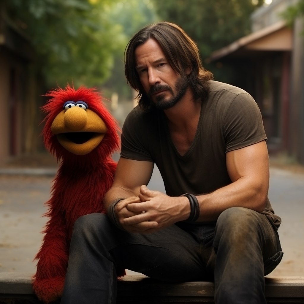 Keanu Reeves as Sesame Street Muppet