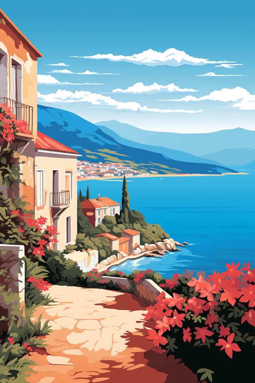 Vector illustration of Kefalonia, Greece