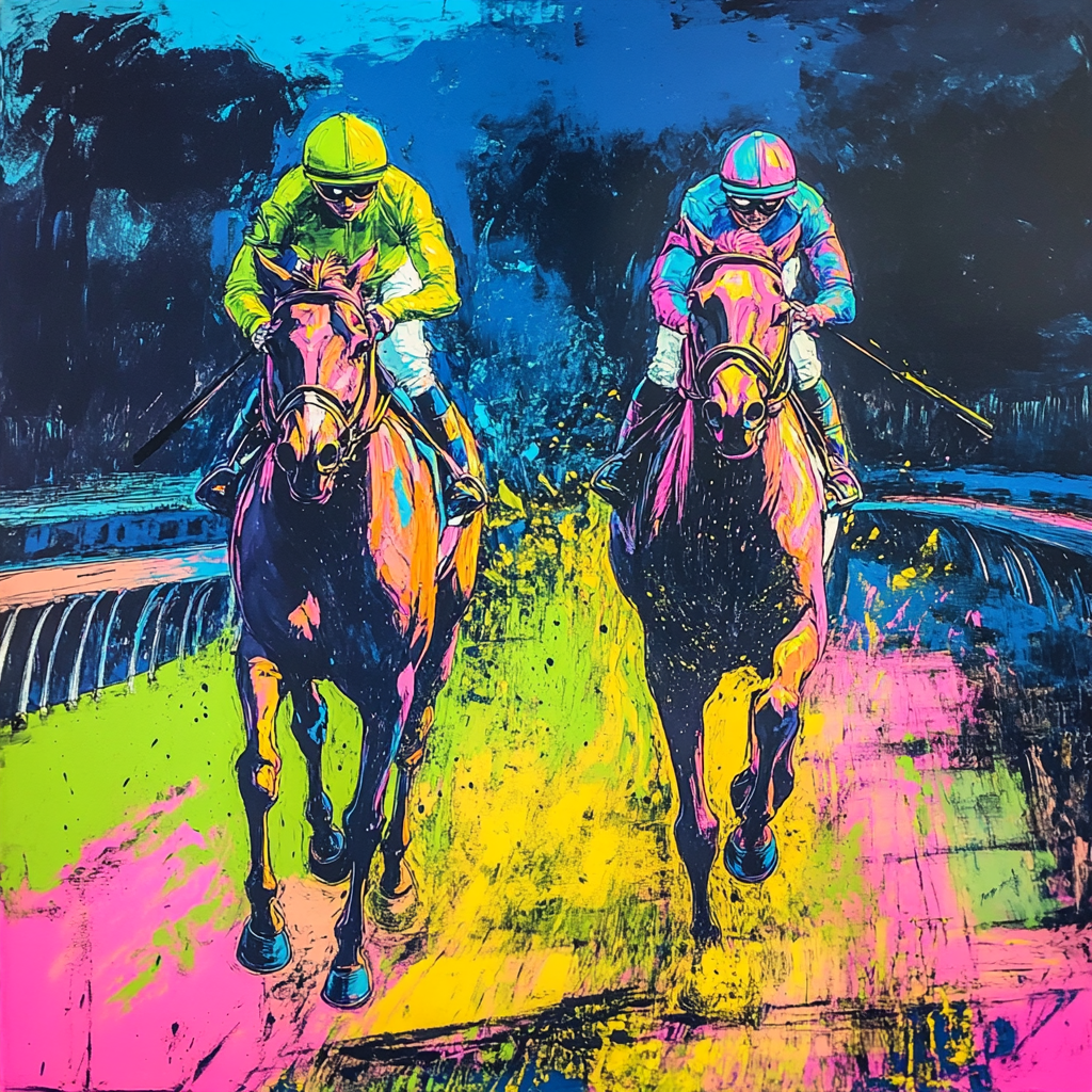 Impressionist pastel Kentucky Derby scene