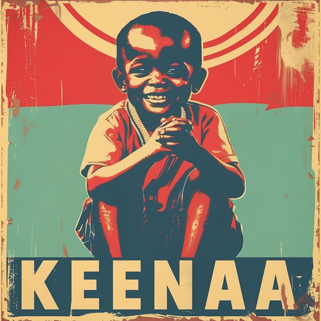 Kenya Midcentury Smiling Child Poster