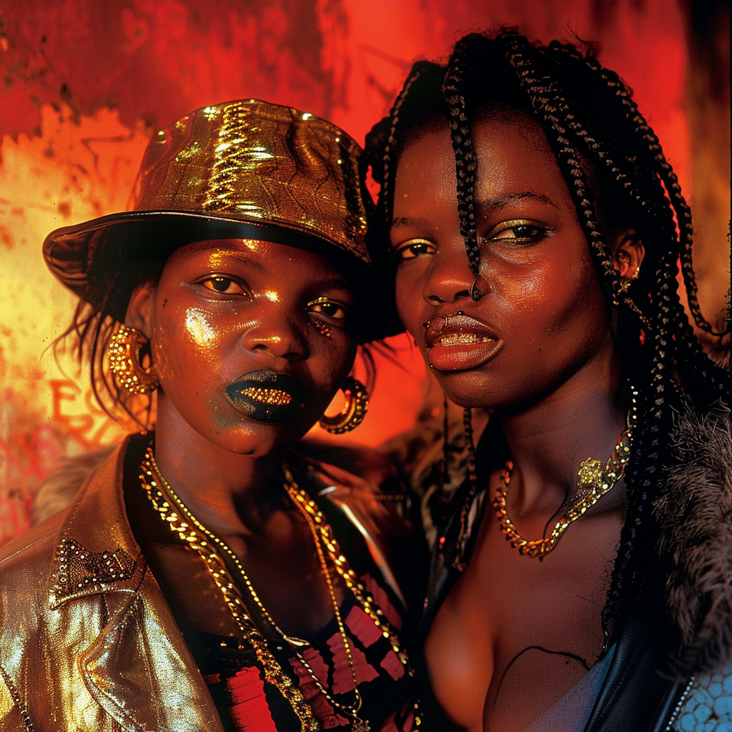 Kenyan women selling jewelry in slums