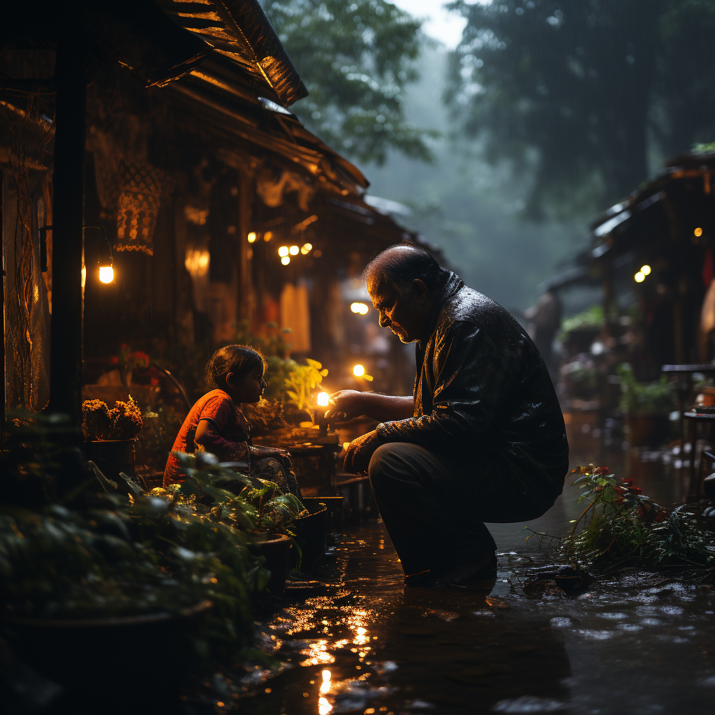 Old Village Man and Woman in Kerala