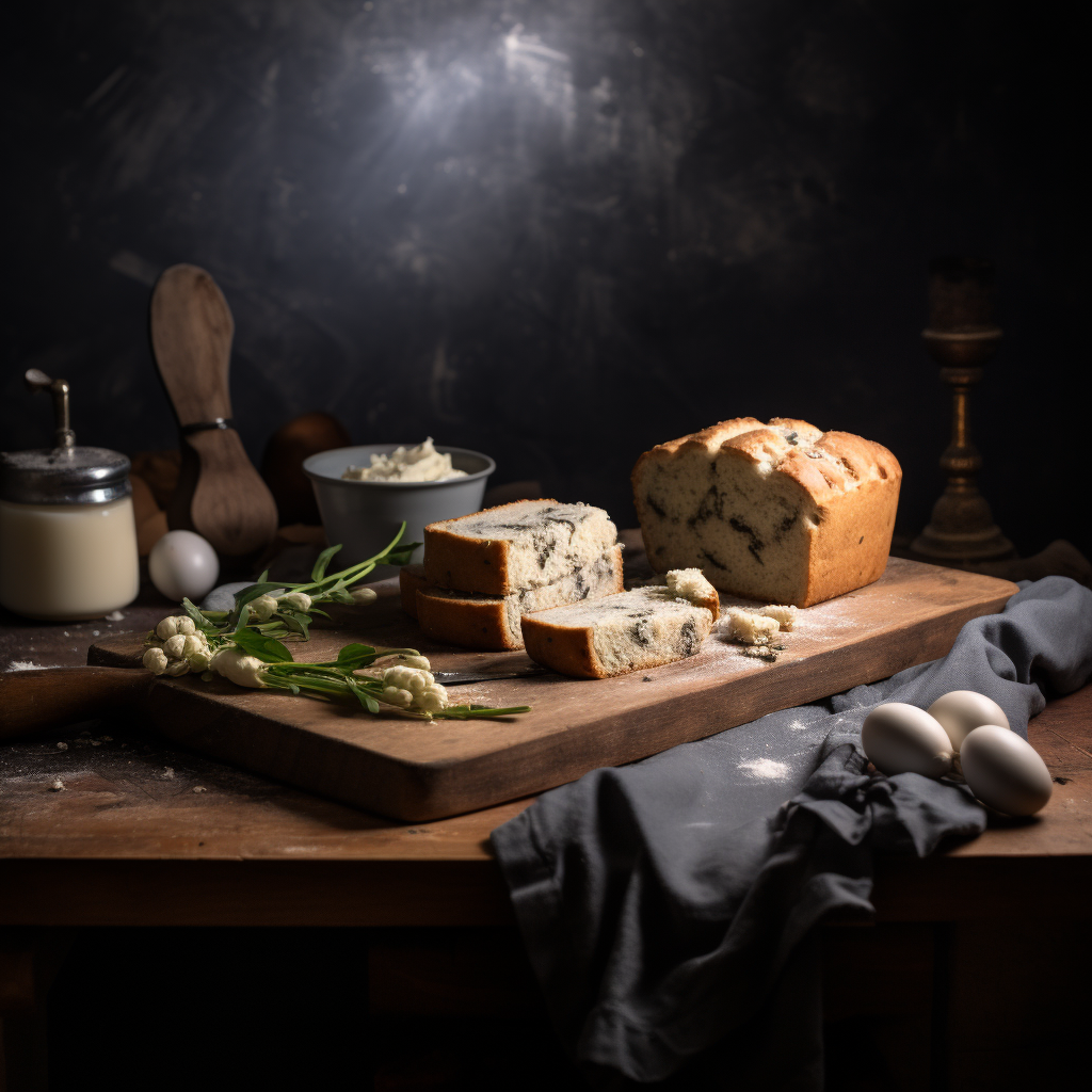 Scrumptious keto bread on wooden background