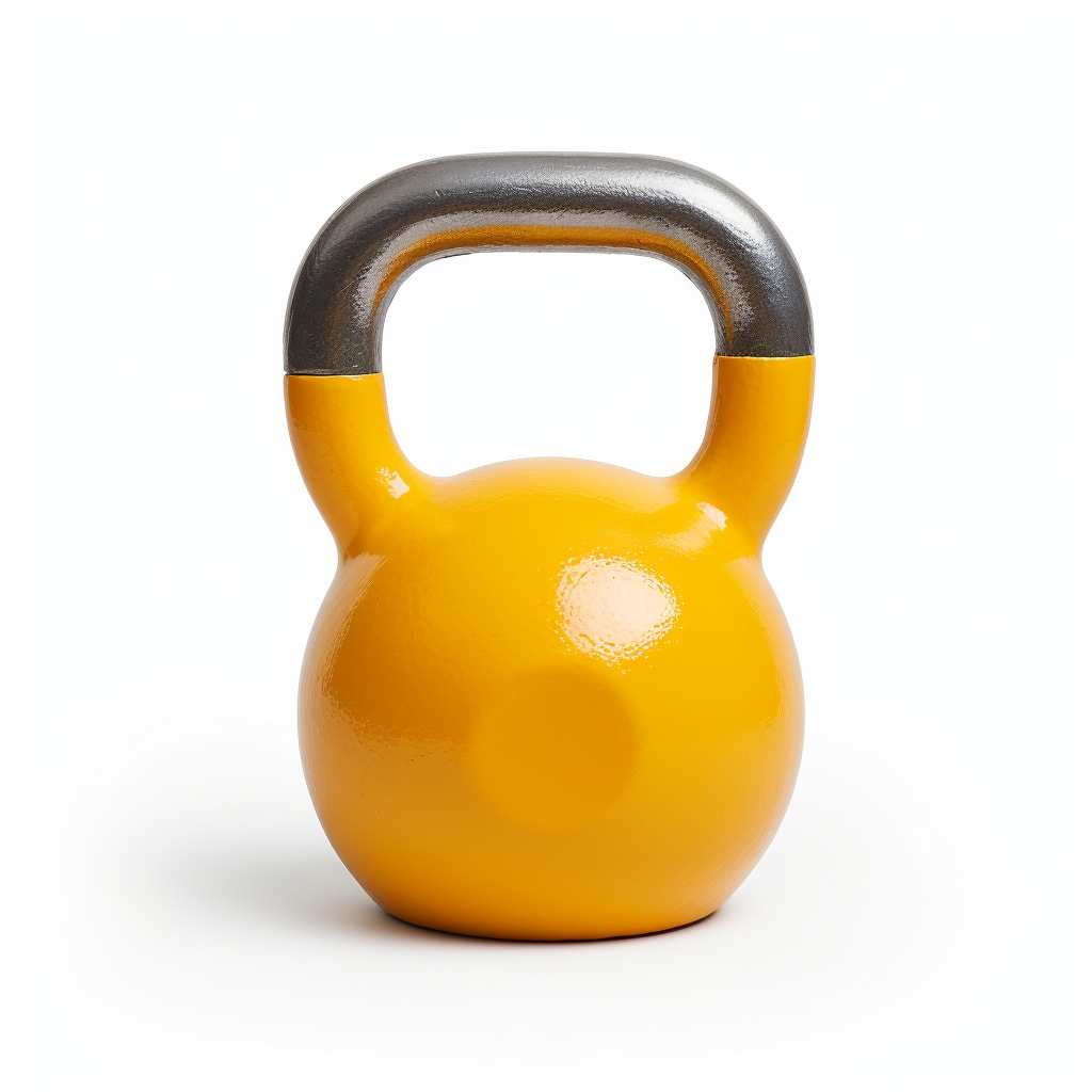 White background kettlebell workout