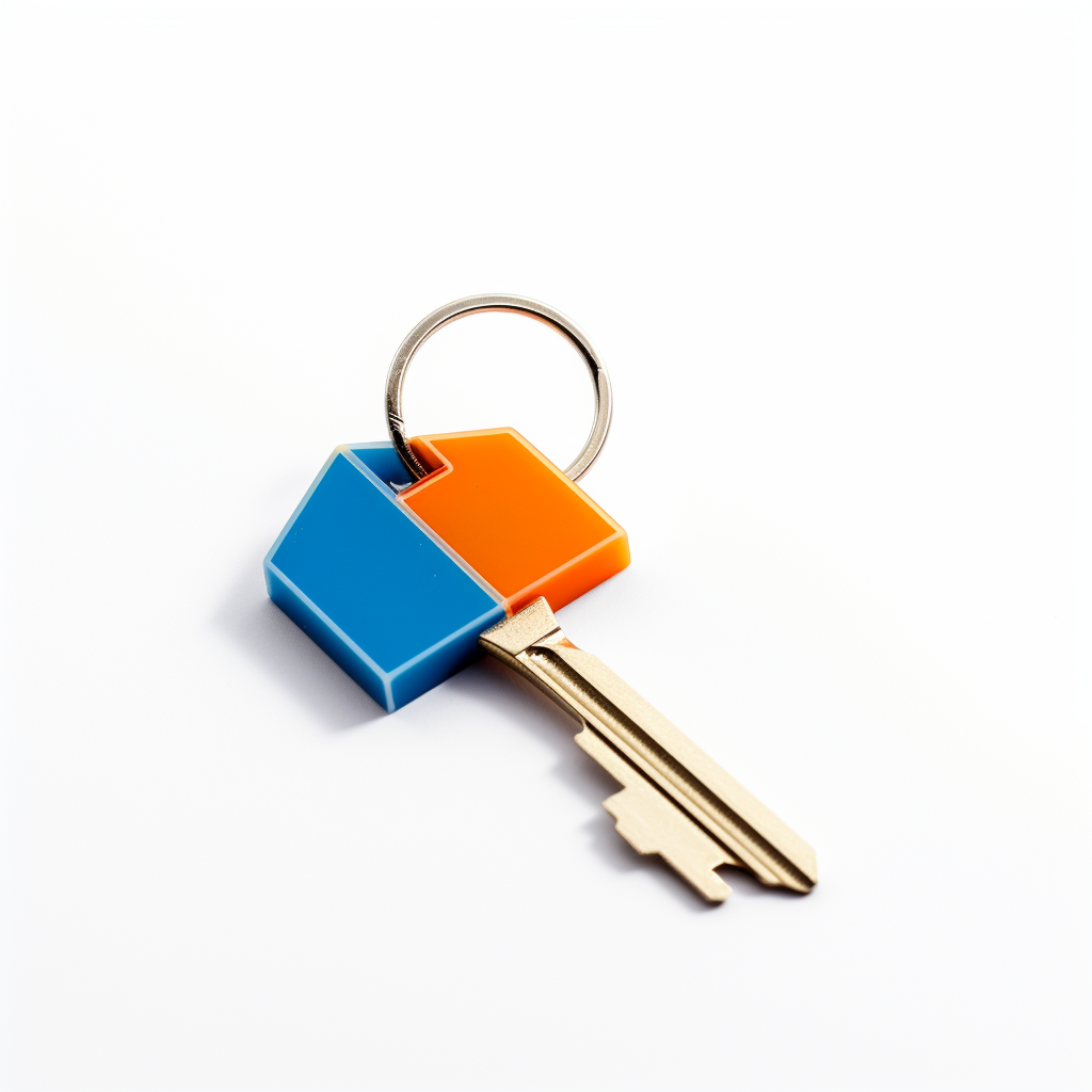 Blue and Orange Short-term Rental Key